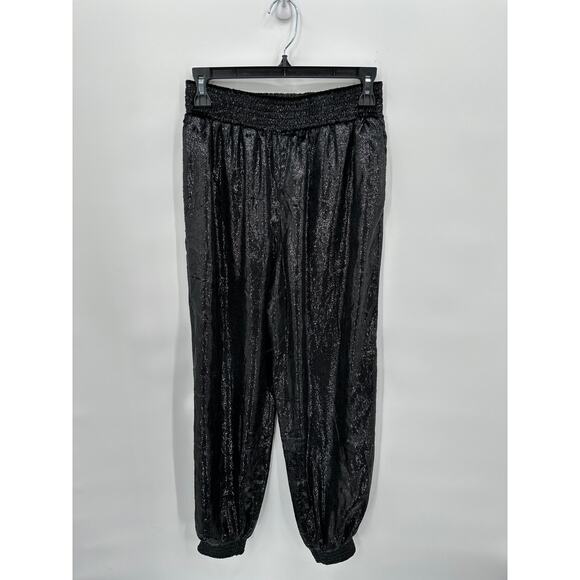 7 FOR ALL MANKIND Luxe Elastic Waist Jogger in Black Shine // S - Picture 6 of 14